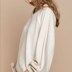 POL sweatshirt criss cross back tunic